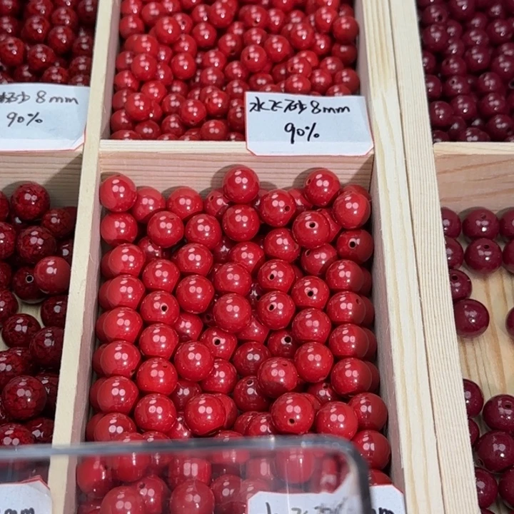 彩***花天然辰砂晶体砂卡10米20颗