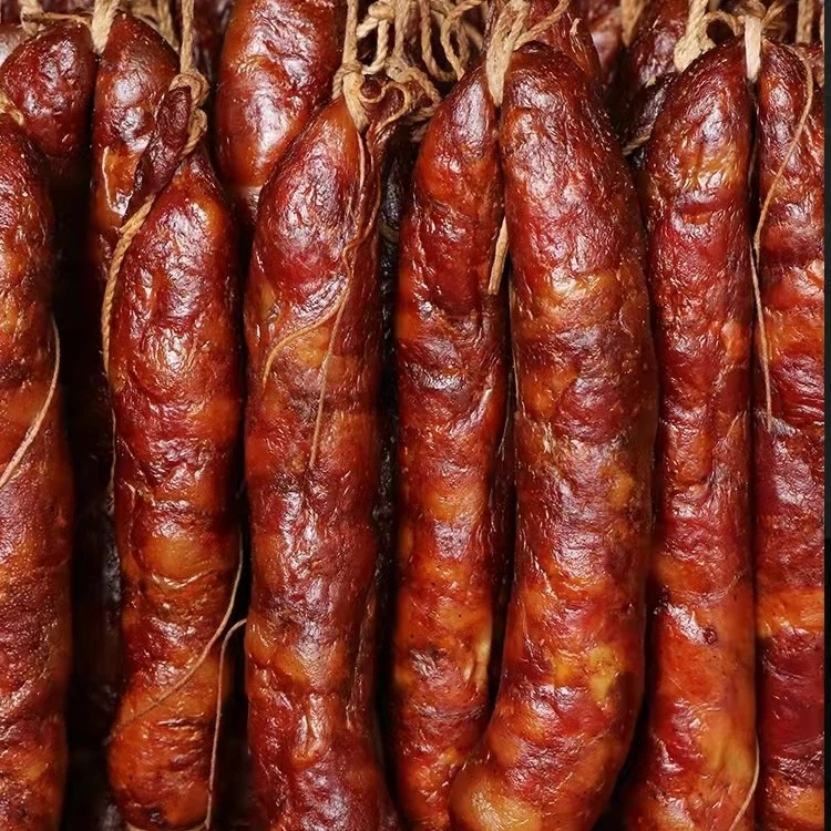 手工熏腊香肠柴火熏腊香肠农家烟熏香肠肥瘦相间腊肉腌制