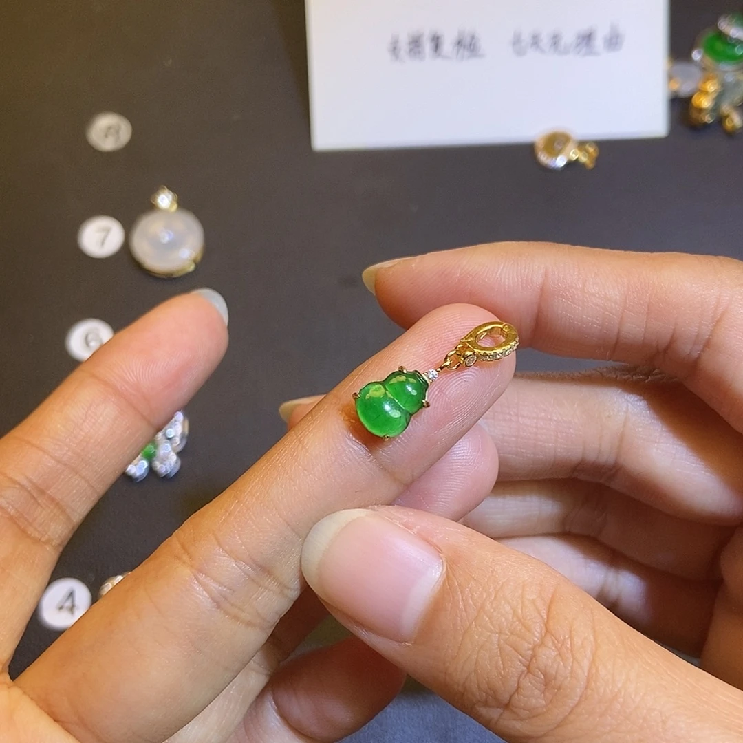 翡翠银S925镶嵌吊坠(不含链)