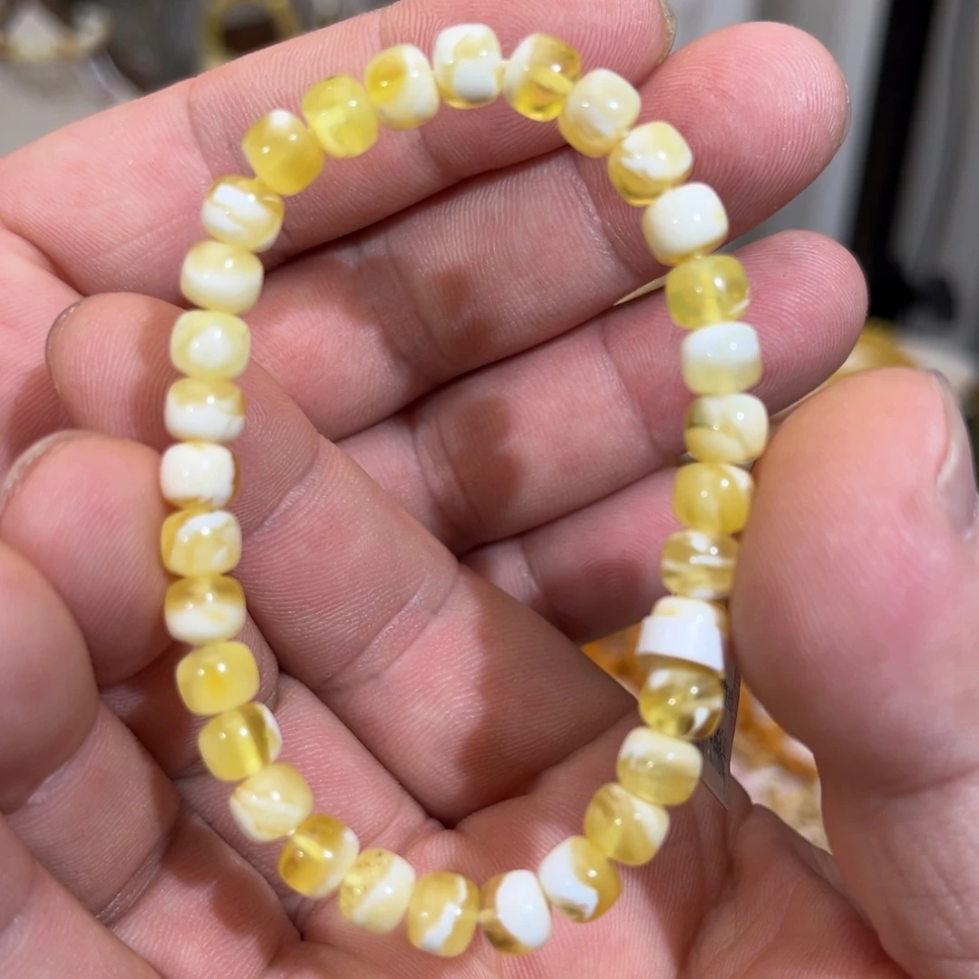 蜜蜡未镶嵌手链微瑕00006.6mm