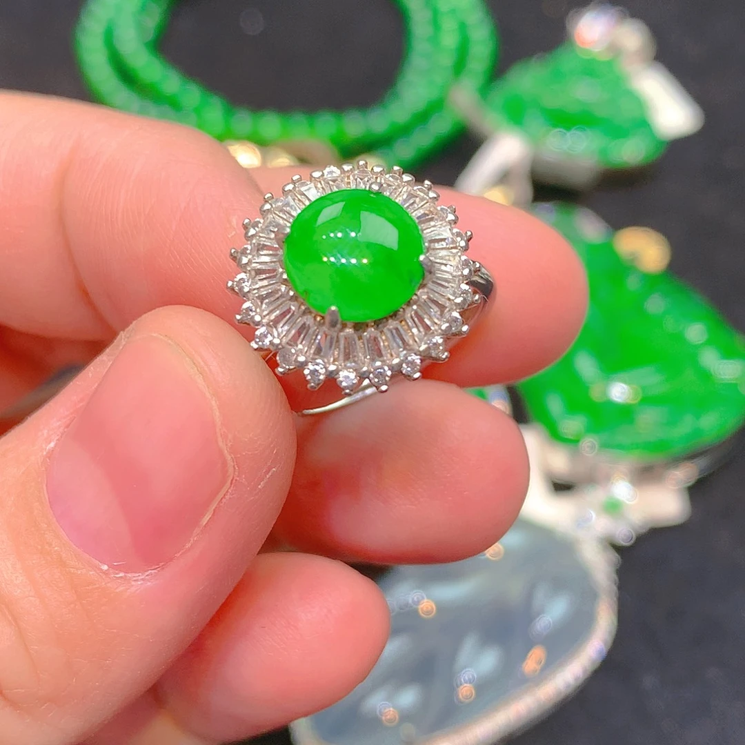 吊坠(不含链)银S925镶嵌翡翠翡翠