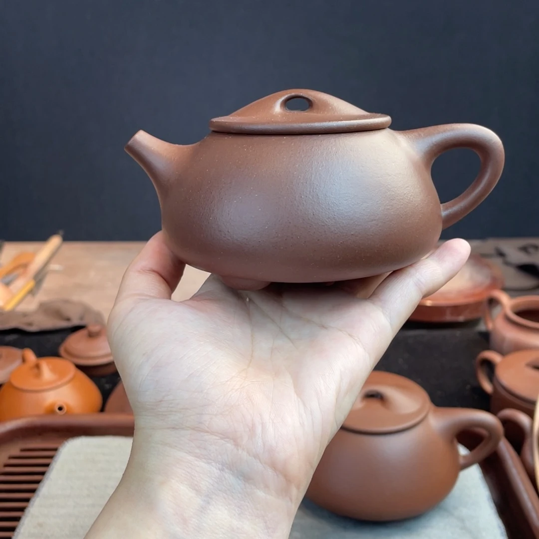 茶壶紫砂全手工底槽清石瓢260cc