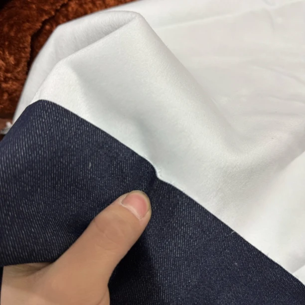 97  纯棉牛仔复合宝宝绒面料2米价