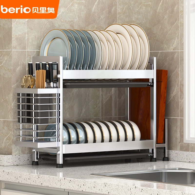 碗碟收纳架窄小厨房置物架多功能碗盘收纳台面碗盘沥水架子碗柜