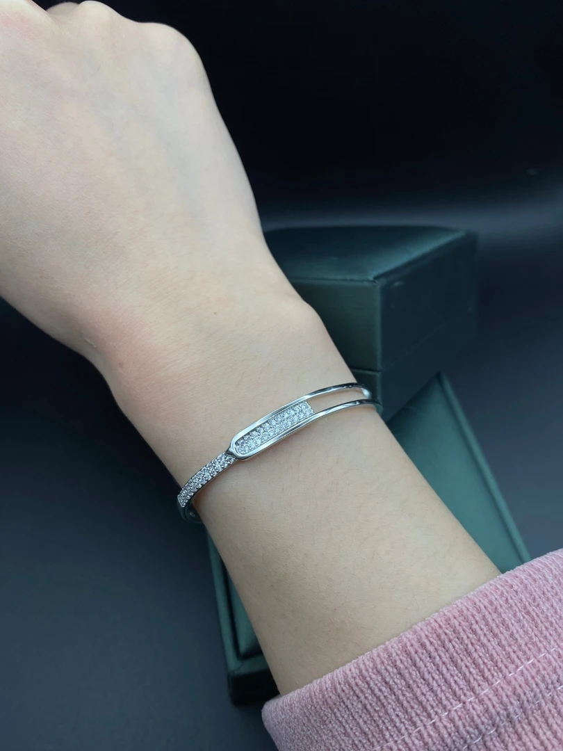 铜合金合成锆石手镯 LYS-1330 开口满天星手镯