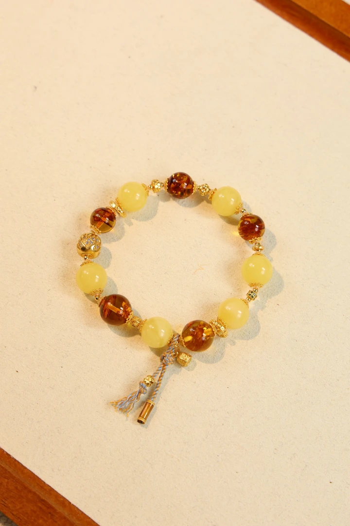 原创琥珀手串J686【多样性发一】