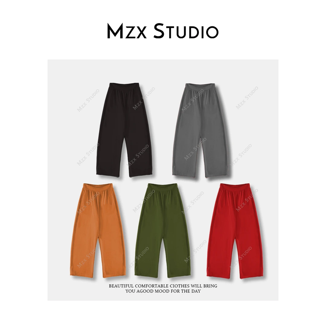 MZX 双面绒感软糯保暖松紧腰弯刀裤显瘦百搭休闲裤KZ11697-Z