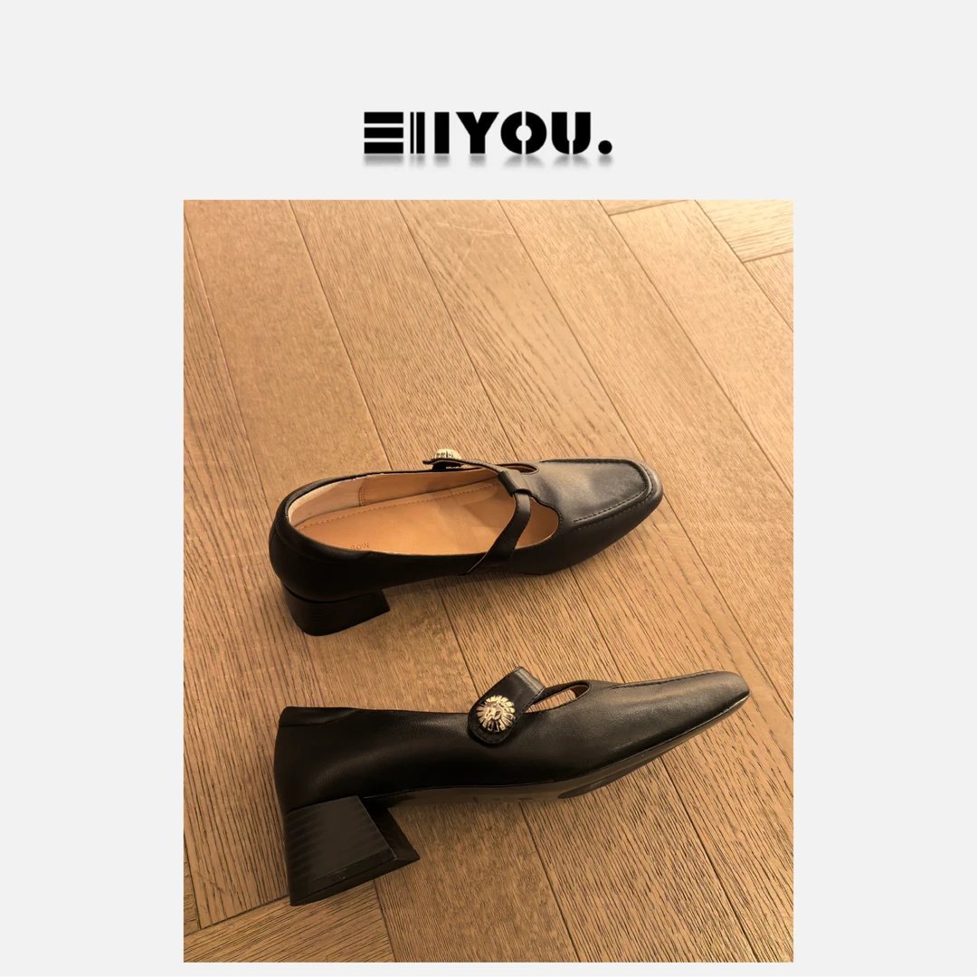 【ENYOU定制】优雅小高跟 黑色皮鞋