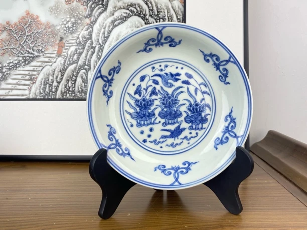 瑕疵清仓景德镇手绘仿明成化鸳鸯莲池纹果盘壶承