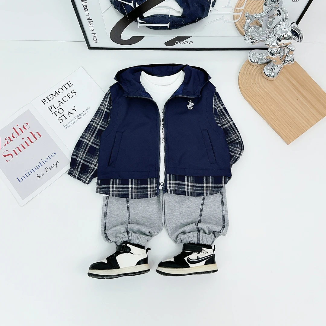 男童外套假两件2025秋新款秋装儿童夹克潮 HZ24852 悠悠童话童装