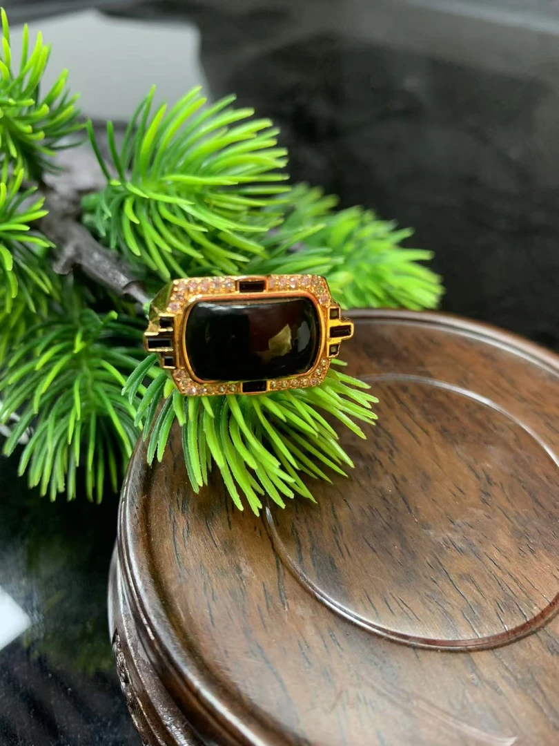 A5089天然珠宝和田玉男戒指-赠礼佳品