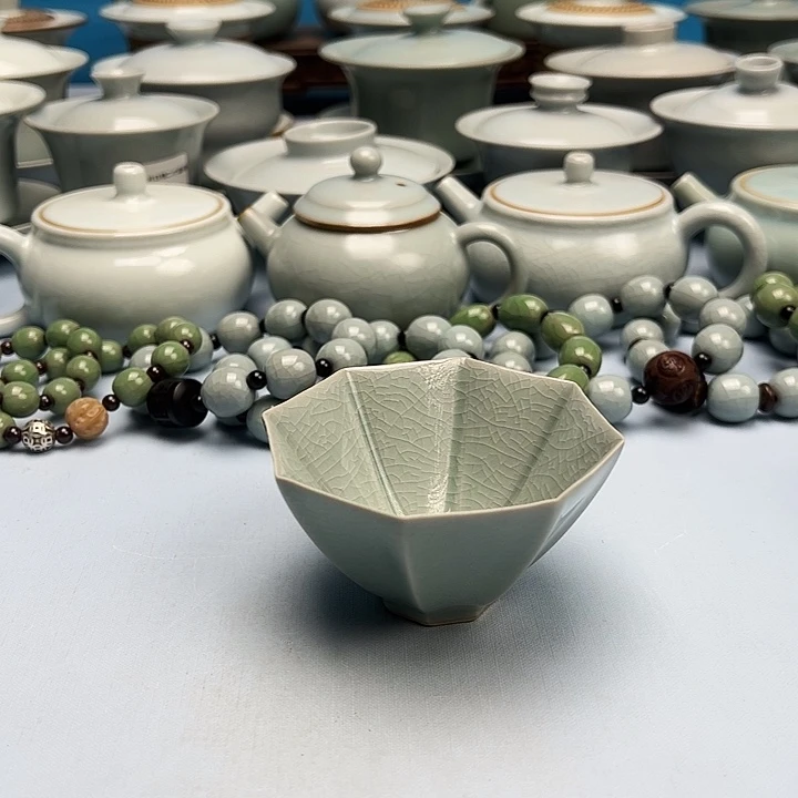 杯天青釉八方杯原矿原釉原产地