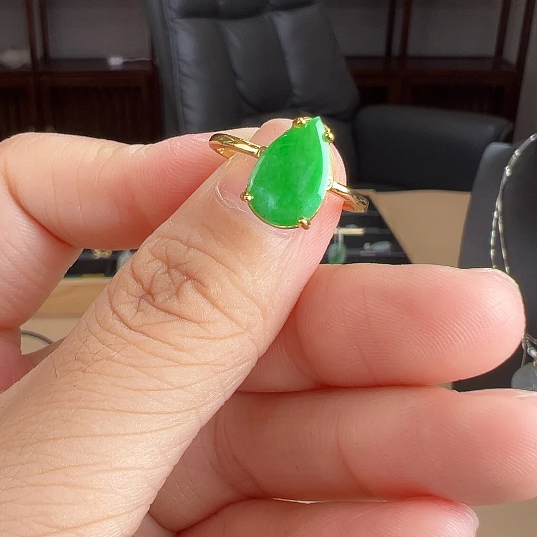 翡翠银S925镶嵌戒指戒指8