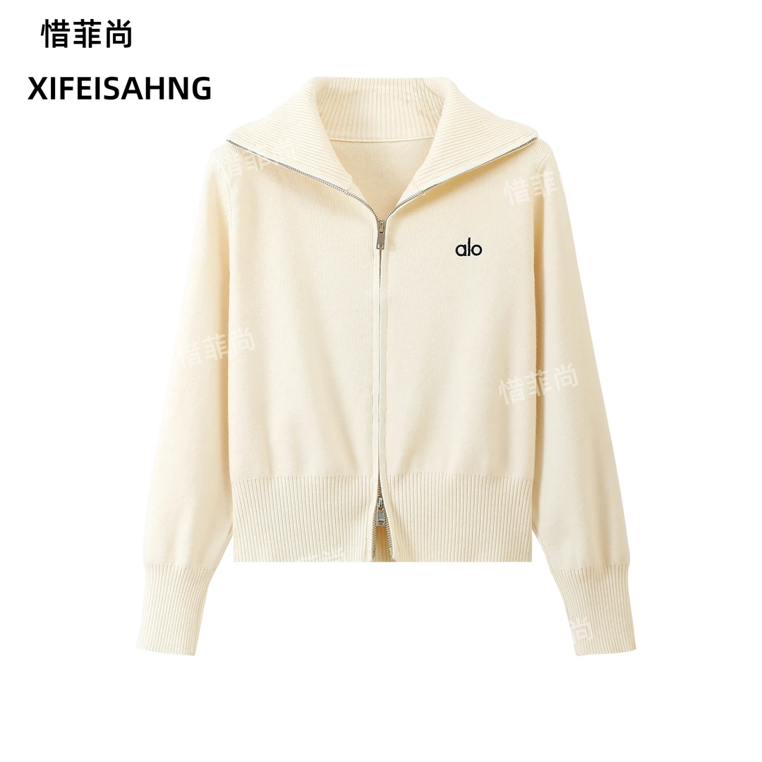 新款加厚气质上衣女毛针织衫米白短款开衫时尚秋季女装百搭上衣