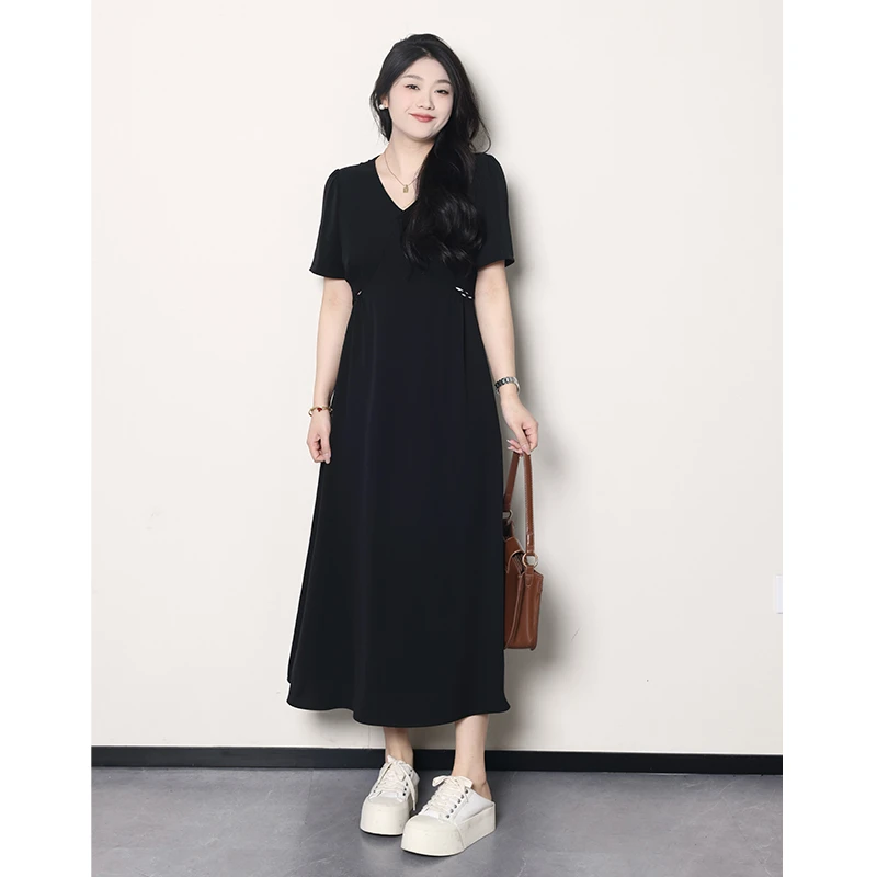 QC宣宣【美神降临】微胖大码女夏气质优雅显瘦收腰连衣裙ZY406Q62