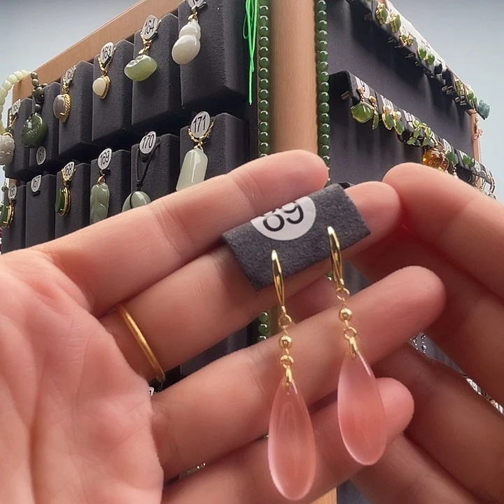 南红玛瑙银S925镀金镶嵌耳饰