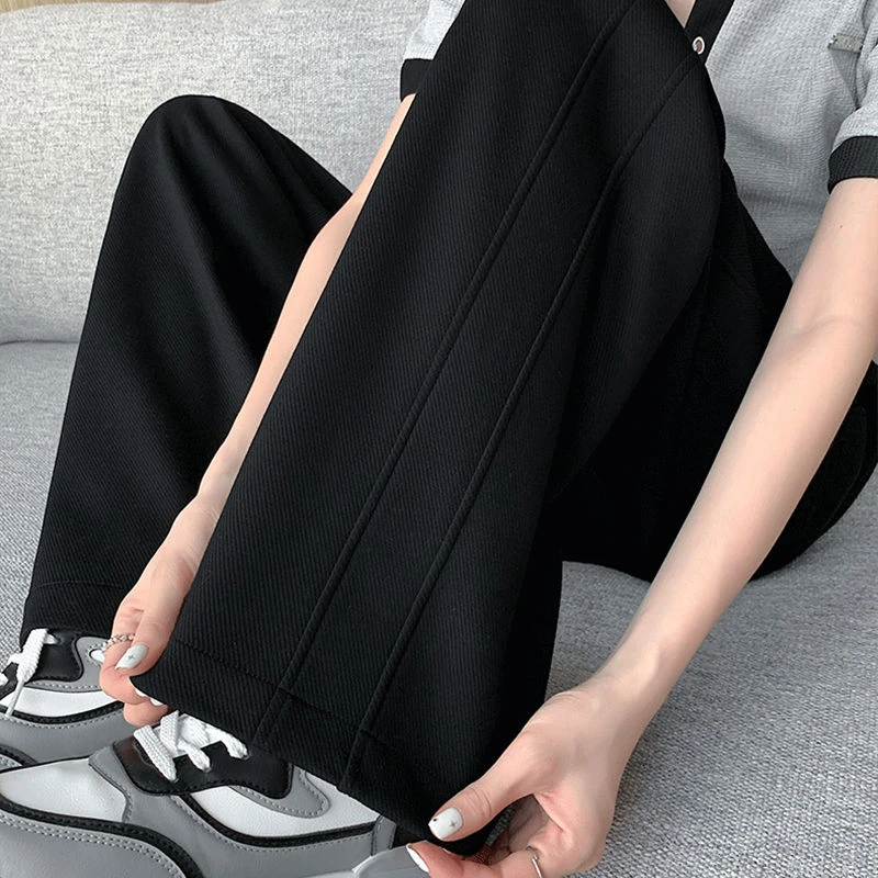 大码宽松胖m300斤男女阔腿裤秋冬季运动裤ins美式高腰休闲直筒裤