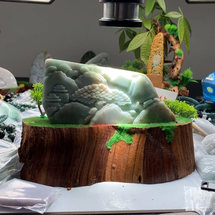 文***文翡翠未镶嵌颈饰保真天然A货翡翠