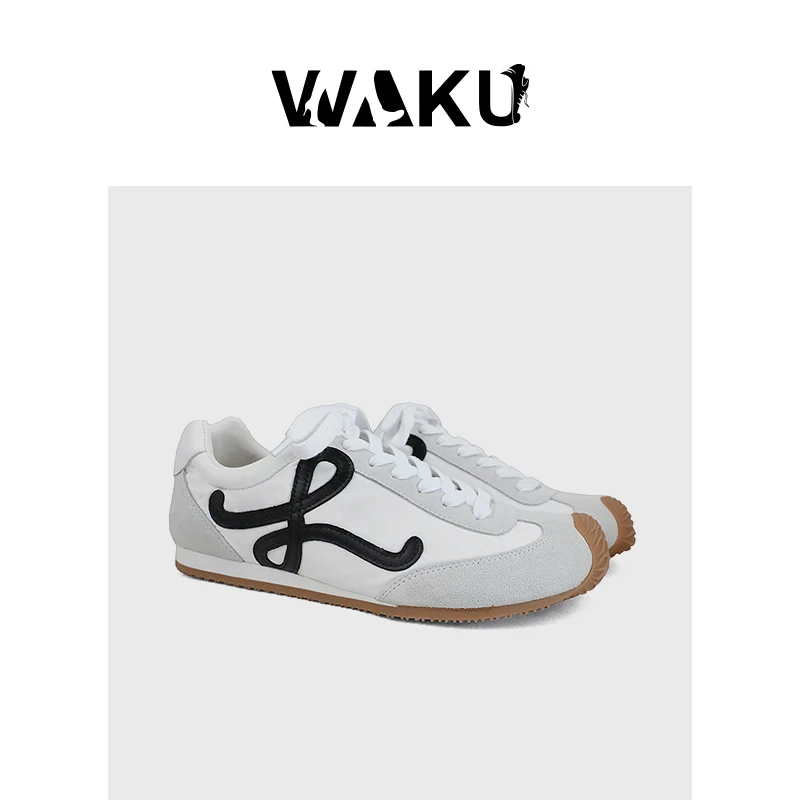 不对称大头拼色华夫鞋时尚百搭阿甘轻便德训鞋