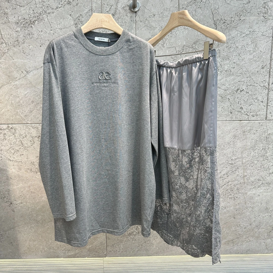 【AVVENN】设计师品牌25年春新品灰色百搭套装AL1110165338700