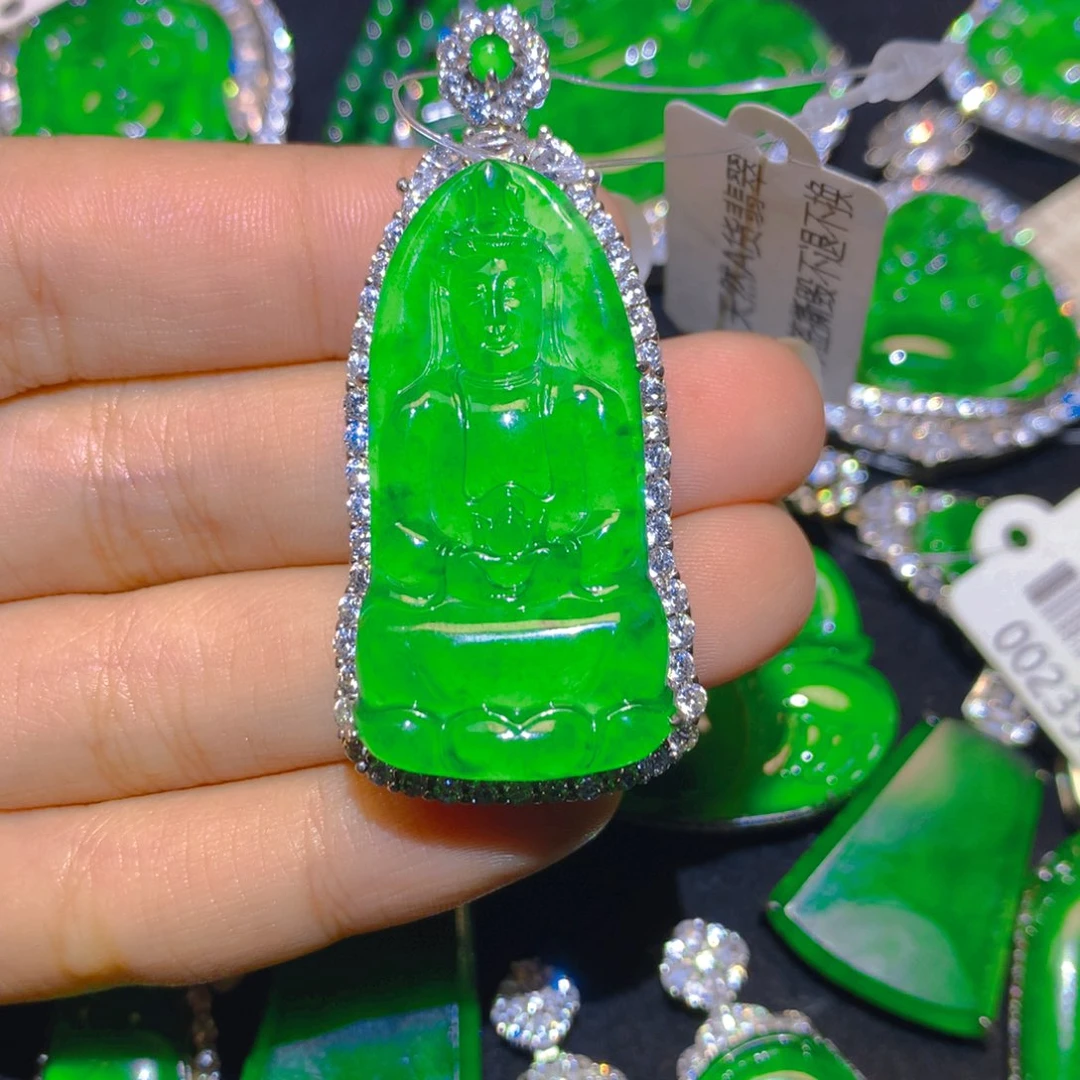 翡翠银S925镶嵌颈饰