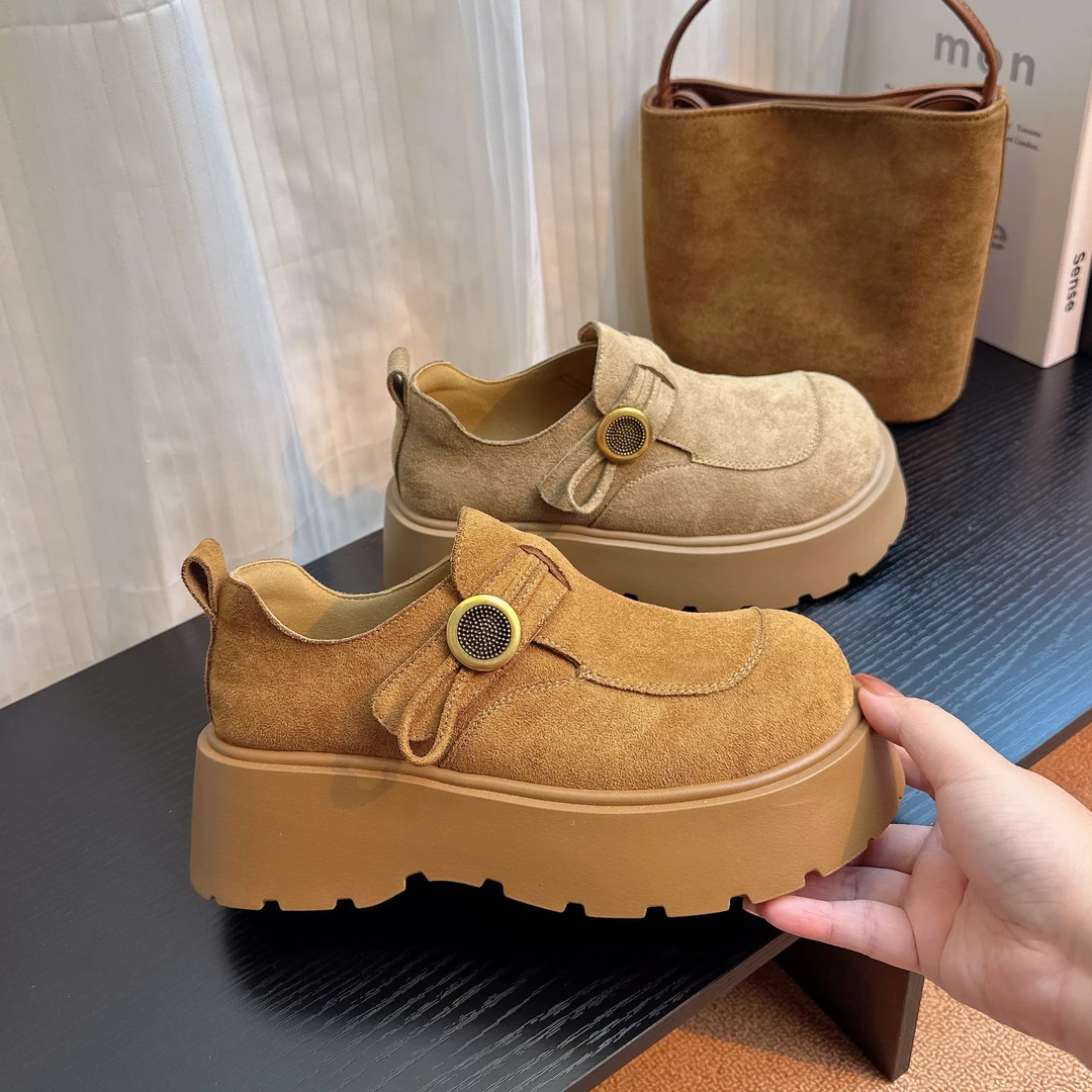 【6厘米增高】魔术贴勃肯鞋复古女2025秋季新款时尚百搭显瘦