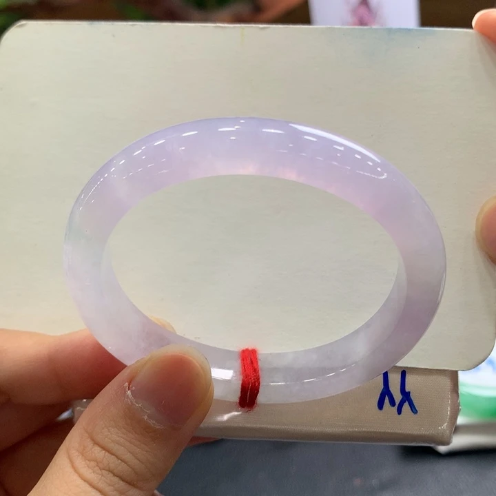 翡翠手镯未镶嵌18号超级漂亮冰仙紫小圈贵妃捡漏，高种水品质