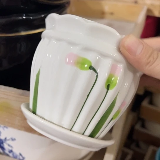 多肉绿植陶瓷花盆9.9包邮，有孔