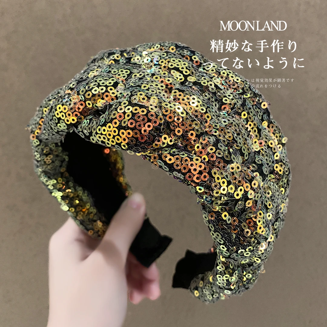 洋气时尚亮片编织发箍女款高颅顶日常外戴压发头箍高级感洗脸发卡