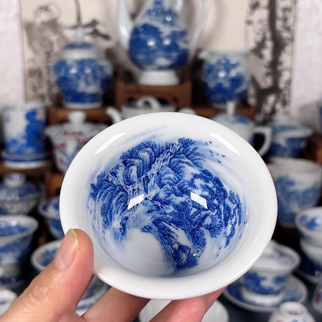 杯青花瓷器手绘作品杯