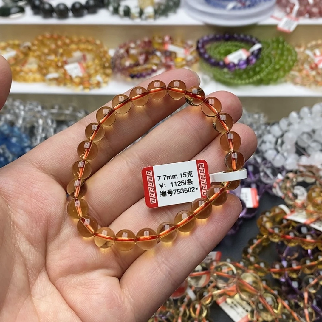 【闪购商品】黄晶手链未镶嵌k****l天然黄水晶