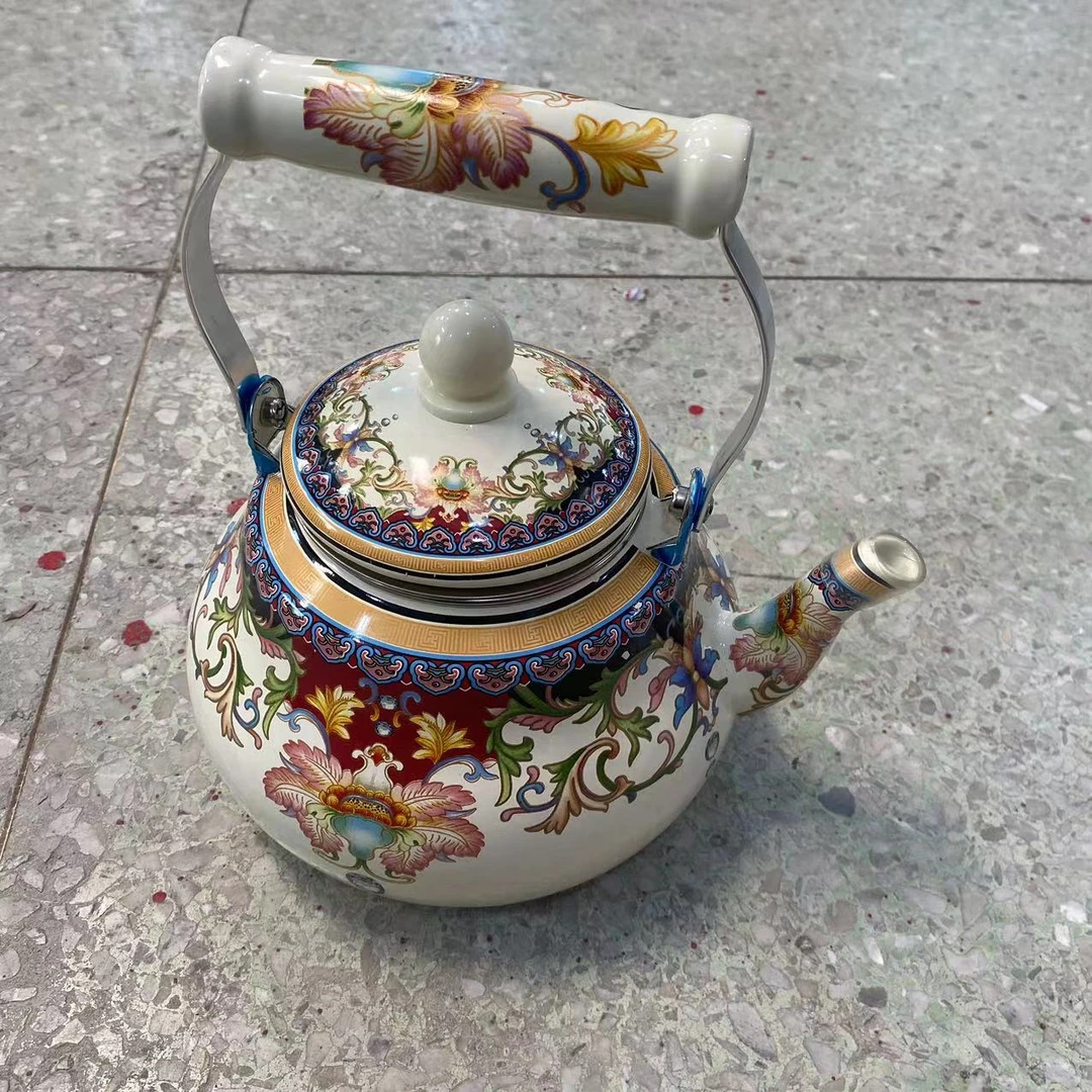 搪瓷珐琅水壶25L电磁炉明火通用烧水壶茶壶D9