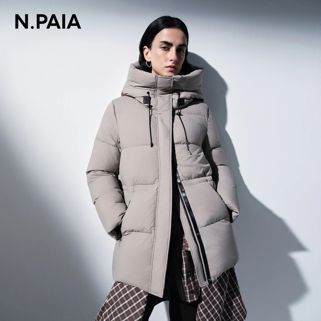 【星线好物】恩派雅白鹅绒抽绳收腰连帽羽绒服XWKIAY904A