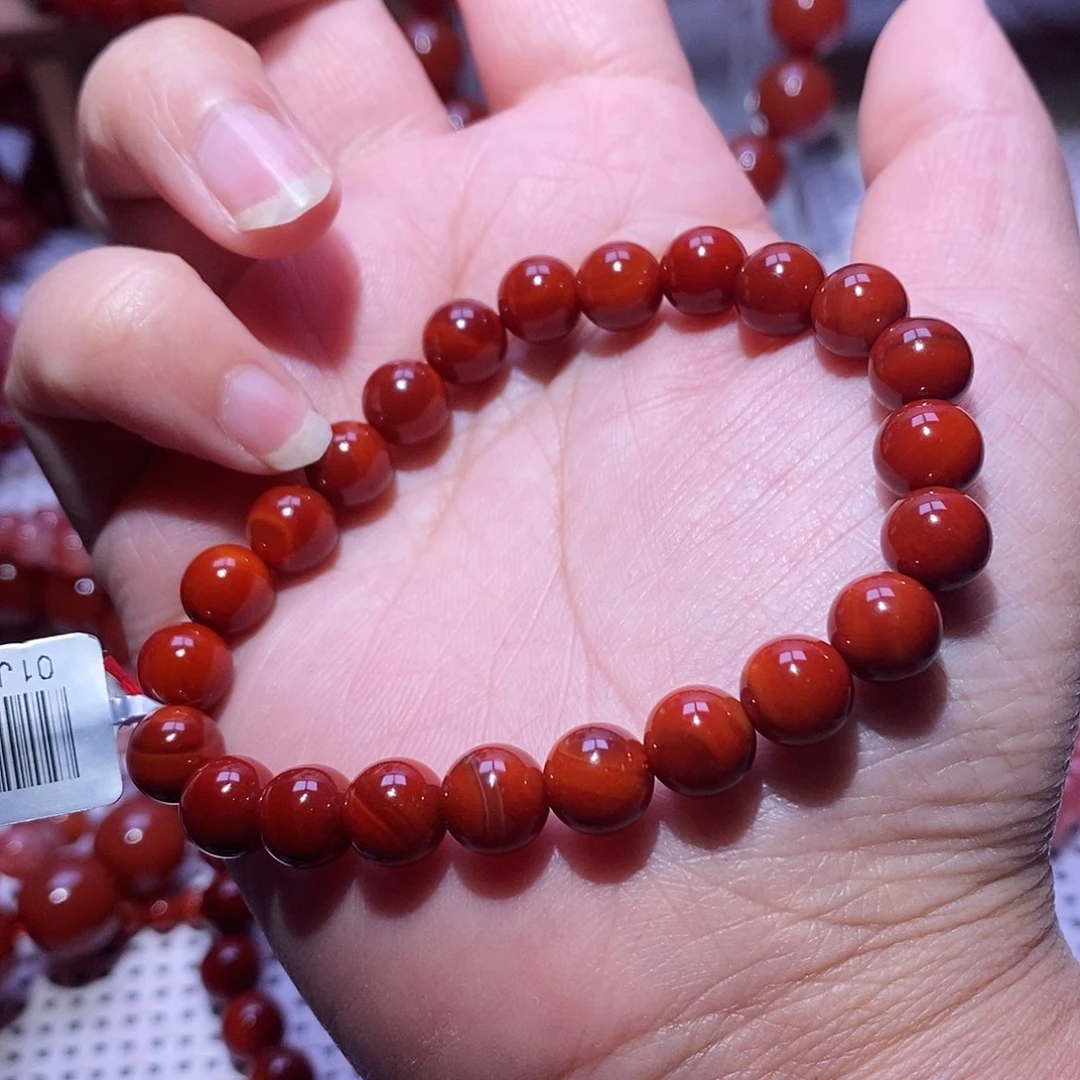 南红玛瑙未镶嵌手串卡8