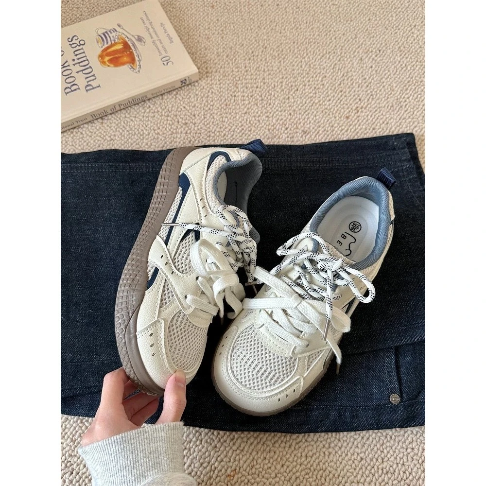 潮鞋韩版2025秋季德训鞋女休闲百搭运动板鞋子chic圆头丑萌小白鞋