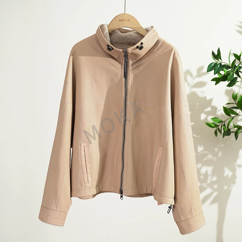 意大利BC 鼎级拉贡！双面双穿幼小羔羊皮毛一体女士外套（241599）