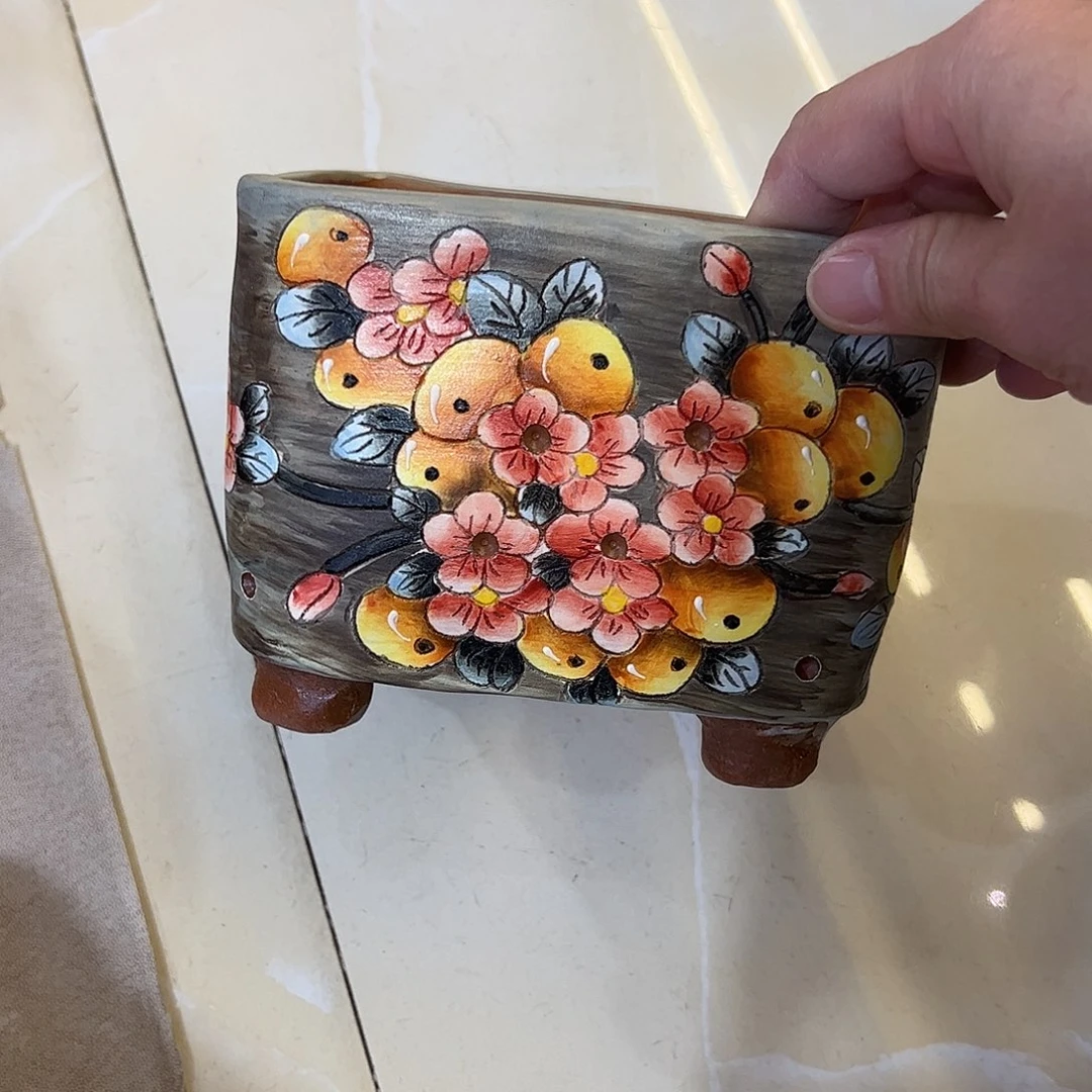 景德镇炫彩手绘口12*9高11