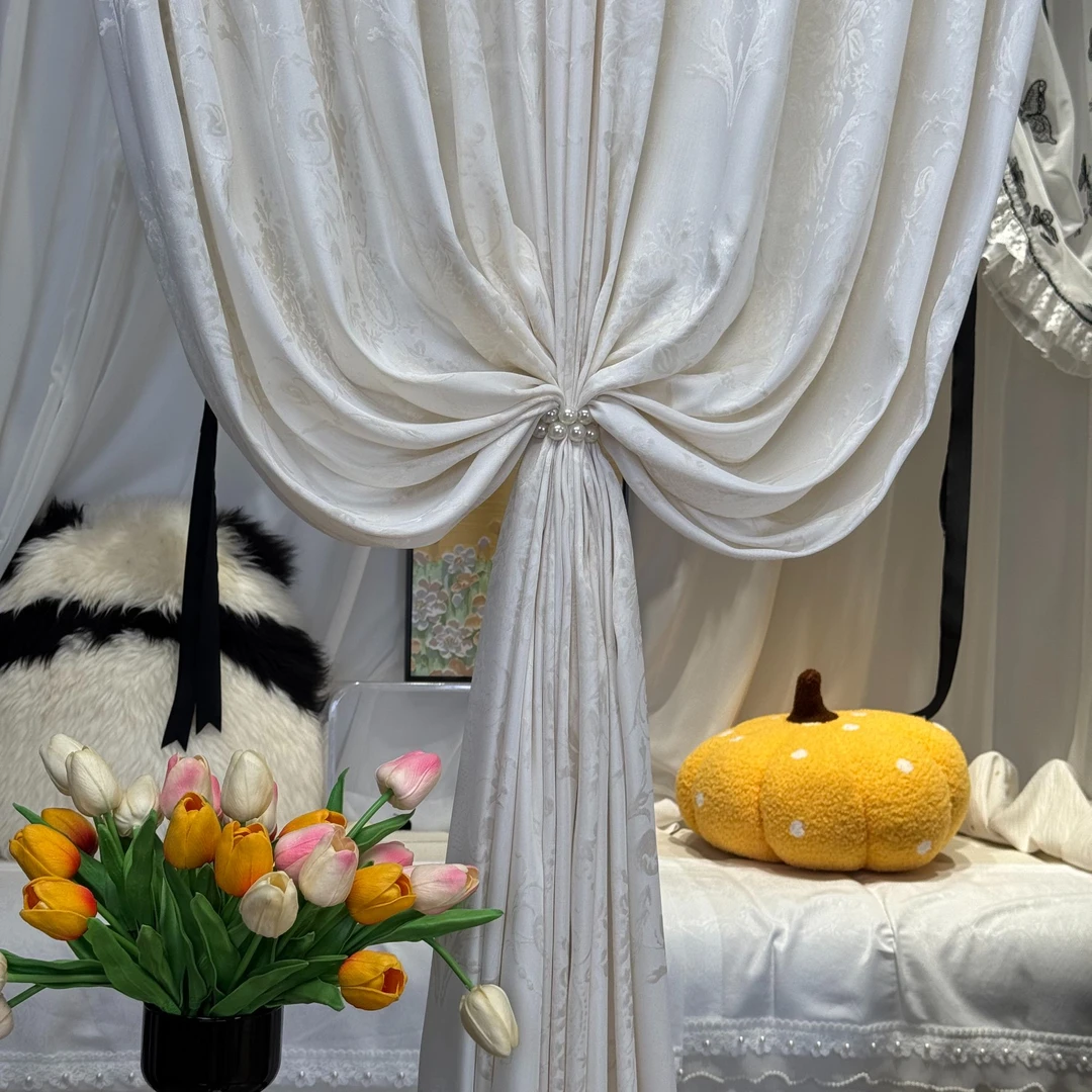 满园春窗纱 摩登米兰 可做水幕帘工艺 北欧现代ins风窗帘门店专用