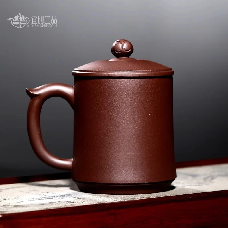 正宗宜兴紫砂杯男女士纯手工刻字清心盖杯泡茶盖杯送礼个人喝茶杯