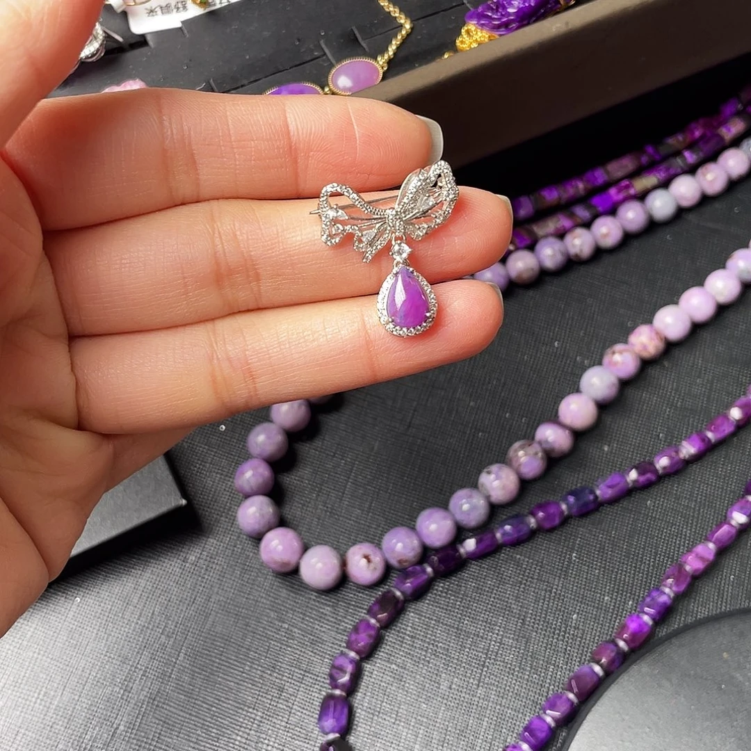 苏纪石（舒俱来）银S925镶嵌吊坠