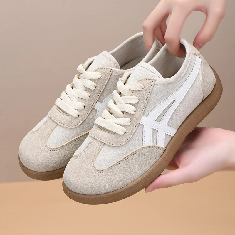 2025爆款发财黄女款秋新款复古德训鞋软底轻便透气休闲时尚学生鞋