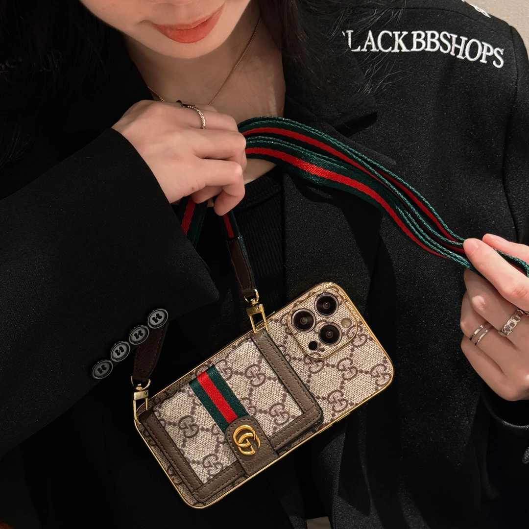 潮牌斜挎大牌卡包手机壳适用iPhone全系列手机壳防摔苹果系列适用