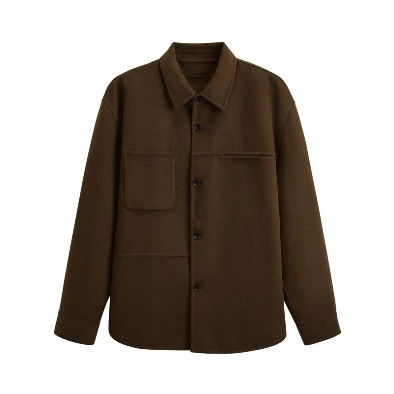 黑标系列 立领双面毛呢大衣一短款