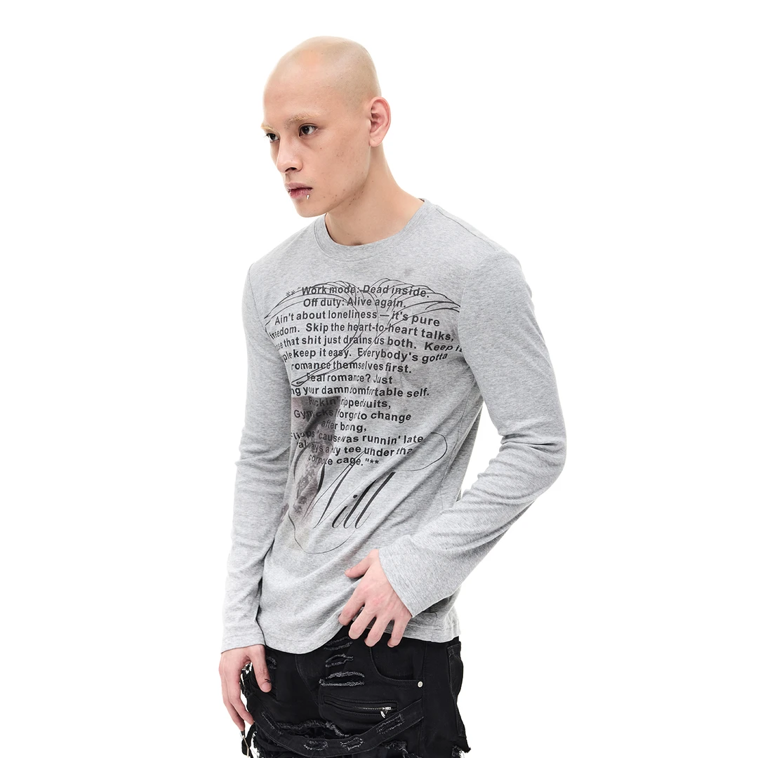 WHISTLEHUNTER(WSTHT)口哨猎人 opium印花修身莱赛尔弹力打底T恤