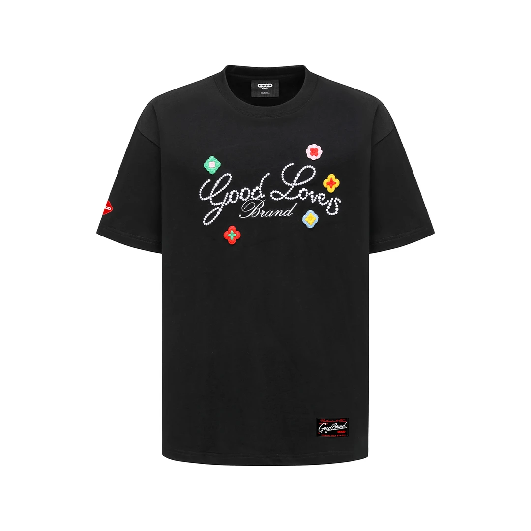 GB-GOODBRAND 25SS GOODLOVES立体刺绣标语轻奢时尚高级感短袖T恤