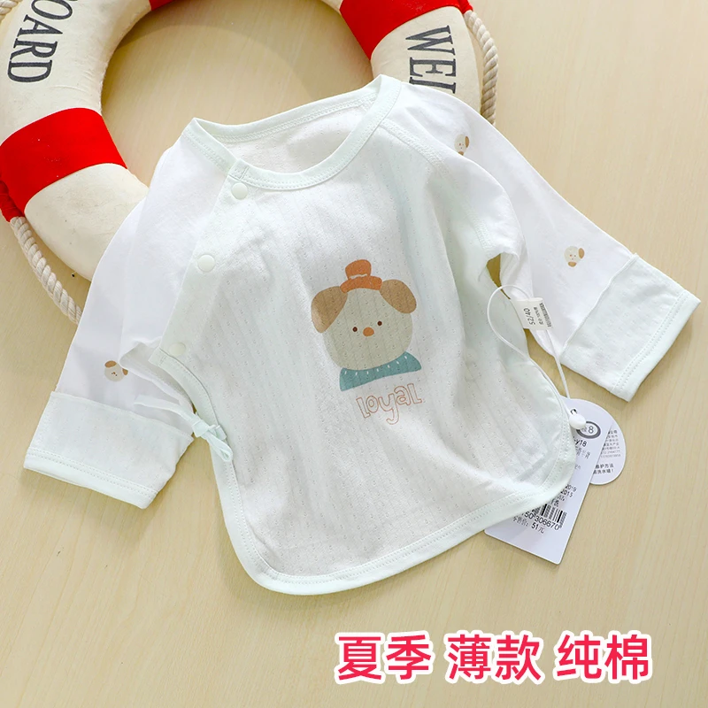 新生婴儿半背衣好质量网眼全纯棉刚出生宝宝衣服初生儿上衣和尚服