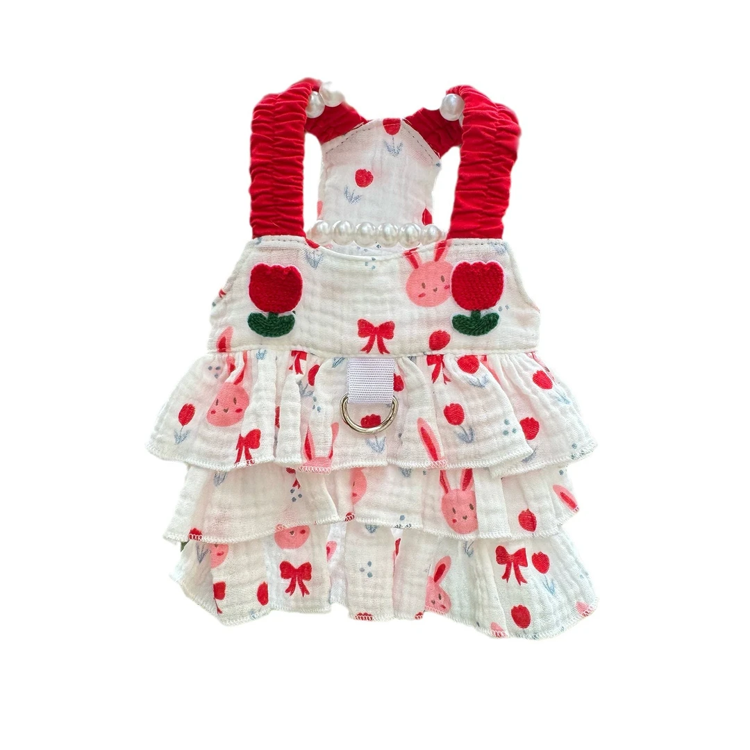 宠物服装春夏款可爱透气狗狗猫咪公主风裙子吊带棉质泰迪比熊布偶