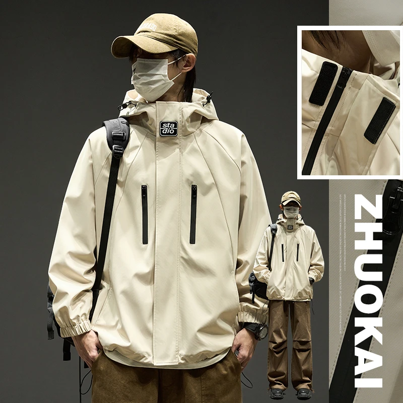 2025爆款男生冲锋衣外套男士秋季最新款痞帅户外登山服美式休闲装