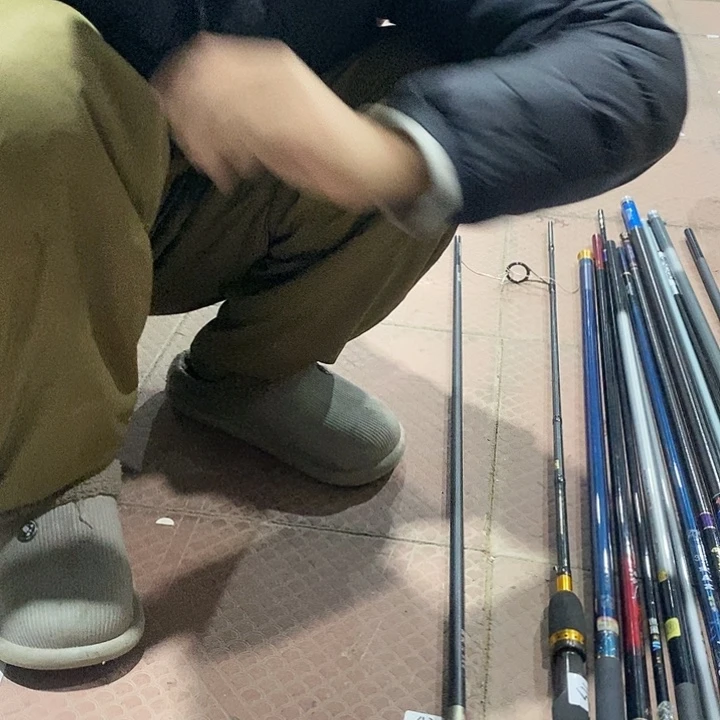 116号碧波缺节鱼竿一根瑕疵手把粘无前堵