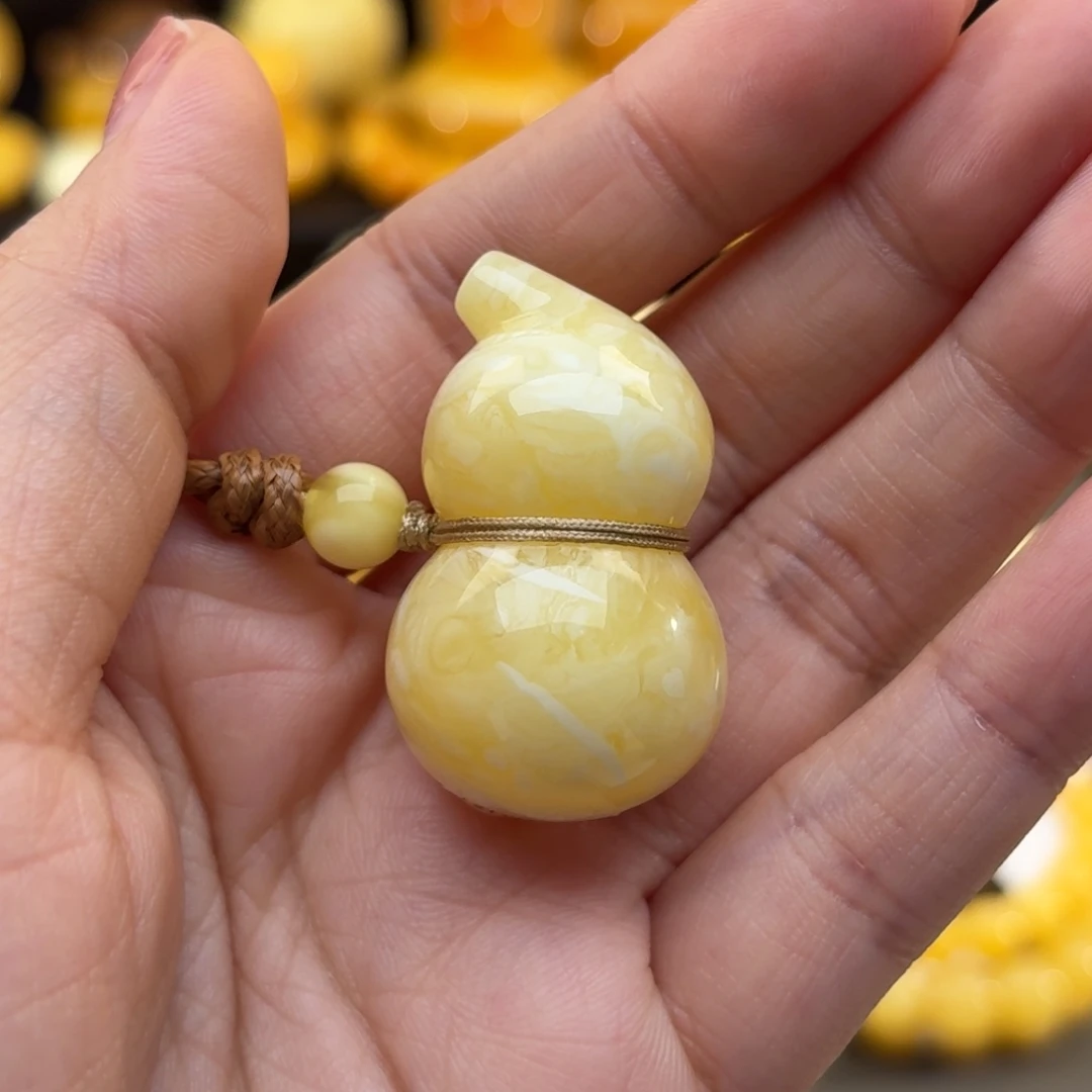 琥珀未镶嵌珠宝奇石白蜡葫芦